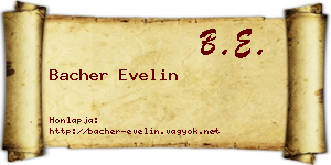 Bacher Evelin névjegykártya